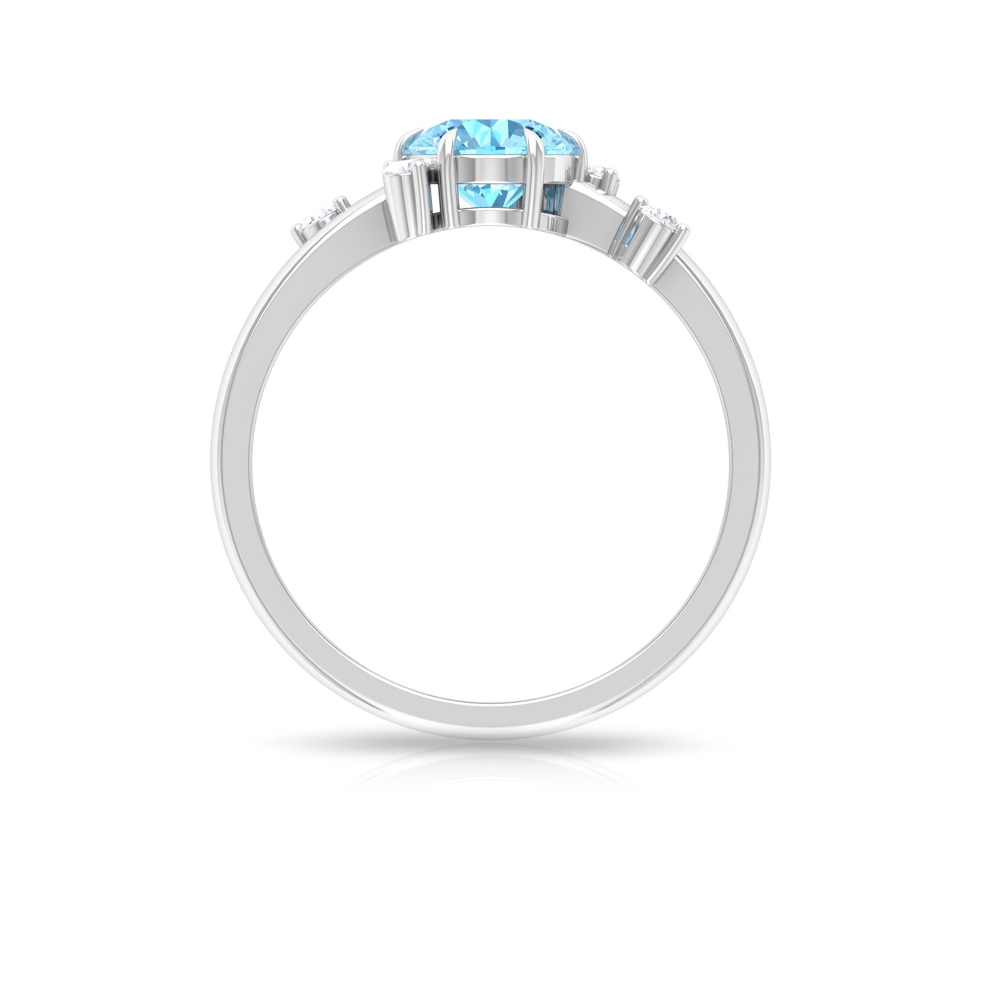 Rosec Jewels-Aquamarine and Diamond Scatter Promise Ring