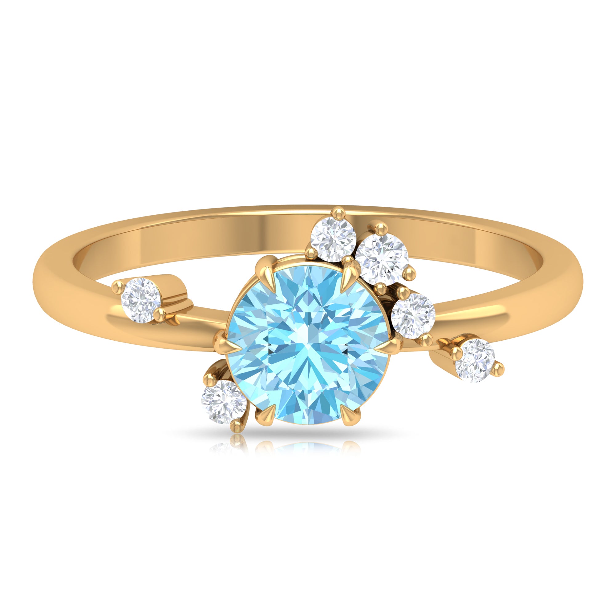 Rosec Jewels-Aquamarine and Diamond Scatter Promise Ring