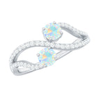 Rosec Jewels-1 CT Minimal Ethiopian Opal and Diamond Engagement Ring