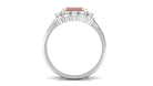 Rosec Jewels-Emerald Cut Morganite Contemporary Wedding Ring Set with Diamond