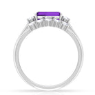 Rosec Jewels-Octagon Cut Amethyst Contemporary Wedding Ring Set with Diamond