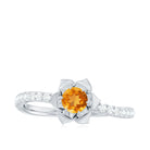 Rosec Jewels-Citrine and Diamond Flower Engagement Ring