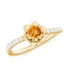 Rosec Jewels-Citrine and Diamond Flower Engagement Ring