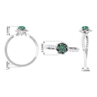 Rosec Jewels-Green Sapphire and Diamond Flower Engagement Ring