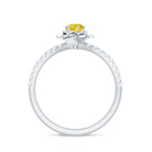 Rosec Jewels-1/2 CT Yellow Sapphire and Diamond Flower Engagement Ring