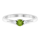 Rosec Jewels-1/4 CT Peridot and Diamond Three Stone Promise Ring