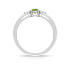 Rosec Jewels-1/4 CT Peridot and Diamond Three Stone Promise Ring