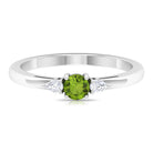 Rosec Jewels-1/4 CT Peridot and Diamond Three Stone Promise Ring