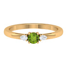 Rosec Jewels-1/4 CT Peridot and Diamond Three Stone Promise Ring