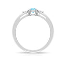 Rosec Jewels-Aquamarine and Diamond Three Stone Promise Ring