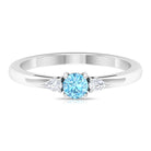 Rosec Jewels-Aquamarine and Diamond Three Stone Promise Ring