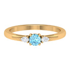 Rosec Jewels-Aquamarine and Diamond Three Stone Promise Ring