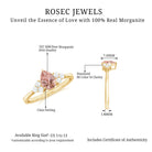 Rosec Jewels-Pear Shaped Morganite Solitaire Ring with Diamond Trio