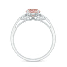 Rosec Jewels-Real Morganite Solitaire Engagement Ring with Diamond