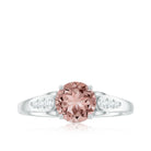 Rosec Jewels-Real Morganite Solitaire Engagement Ring with Diamond