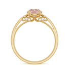 Rosec Jewels-Real Morganite Solitaire Engagement Ring with Diamond