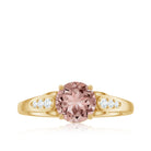 Rosec Jewels-Real Morganite Solitaire Engagement Ring with Diamond