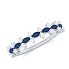 Rosec Jewels-Classic Blue Sapphire and Diamond Half Eternity Ring