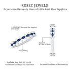 Rosec Jewels-Classic Blue Sapphire and Diamond Half Eternity Ring