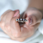 Rosec Jewels-Classic Blue Sapphire and Diamond Half Eternity Ring