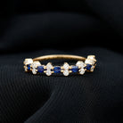 Rosec Jewels-Classic Blue Sapphire and Diamond Half Eternity Ring