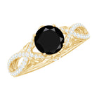 Rosec Jewels-Created Black Diamond Crossover Engagement Ring with Diamond