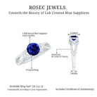 Rosec Jewels-Lab Grown Blue Sapphire Crossover Engagement Ring with Diamond