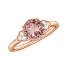 Rosec Jewels-1.25 CT Round Morganite Solitaire Engagement Ring with Diamond