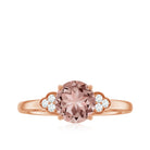 Rosec Jewels-1.25 CT Round Morganite Solitaire Engagement Ring with Diamond