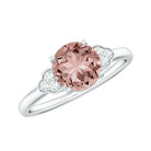 Rosec Jewels-1.25 CT Round Morganite Solitaire Engagement Ring with Diamond