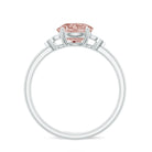 Rosec Jewels-1.25 CT Round Morganite Solitaire Engagement Ring with Diamond