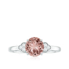 Rosec Jewels-1.25 CT Round Morganite Solitaire Engagement Ring with Diamond