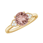 Rosec Jewels-1.25 CT Round Morganite Solitaire Engagement Ring with Diamond