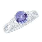 Rosec Jewels-Designer Tanzanite and Diamond Crossover Engagement Ring