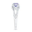 Rosec Jewels-Designer Tanzanite and Diamond Crossover Engagement Ring