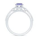 Rosec Jewels-Designer Tanzanite and Diamond Crossover Engagement Ring