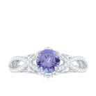 Rosec Jewels-Designer Tanzanite and Diamond Crossover Engagement Ring