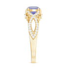 Rosec Jewels-Designer Tanzanite and Diamond Crossover Engagement Ring