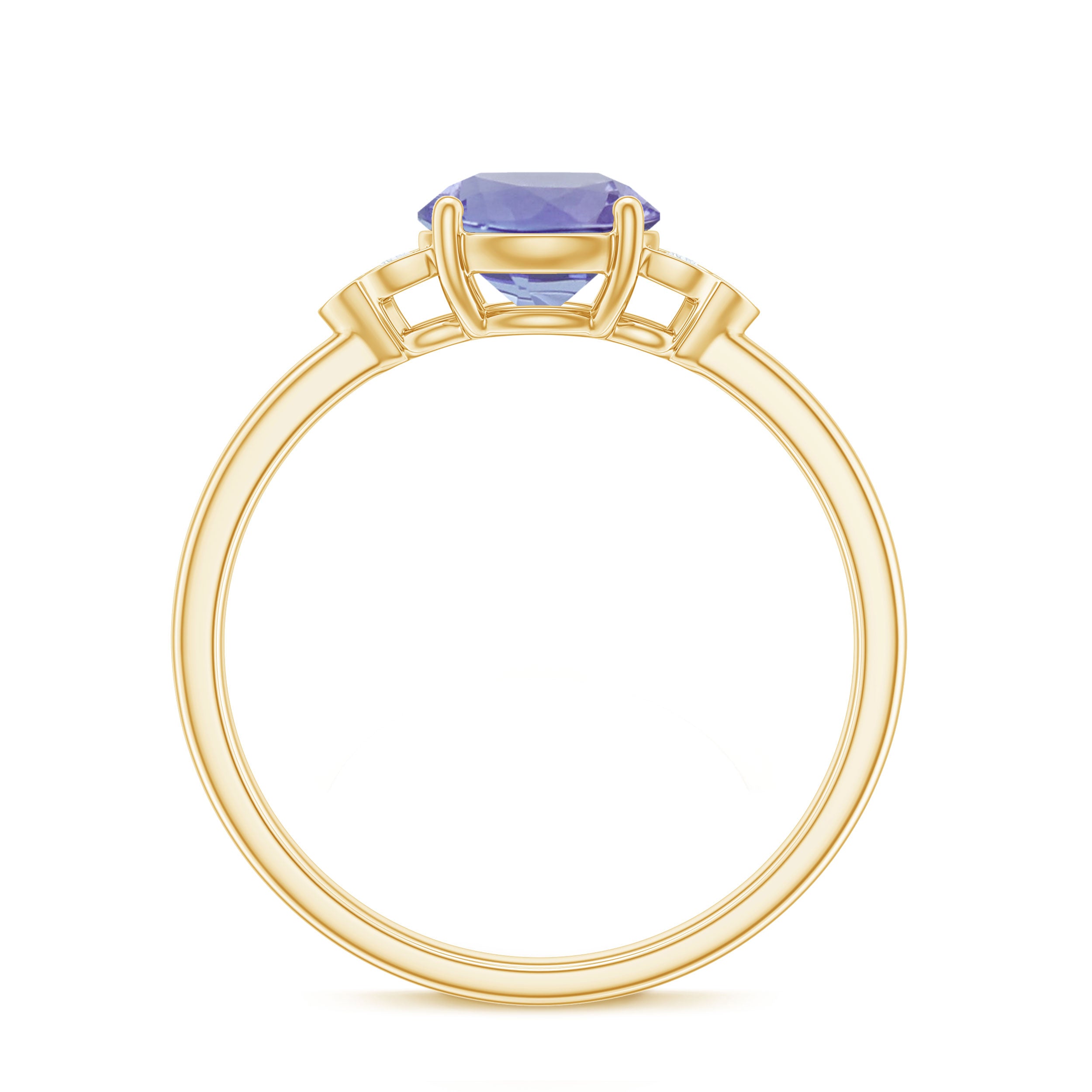 Rosec Jewels-Tanzanite Engagement Ring with Diamond Trio