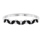 Rosec Jewels-Marquise Created Black Diamond and Diamond Half Eternity Ring