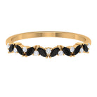 Rosec Jewels-Marquise Created Black Diamond and Diamond Half Eternity Ring