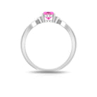 Rosec Jewels-Oval Cut Pink Sapphire Solitaire Ring with Diamond