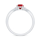 Rosec Jewels-Oval Cut Lab Grown Ruby Solitaire Ring with Diamond