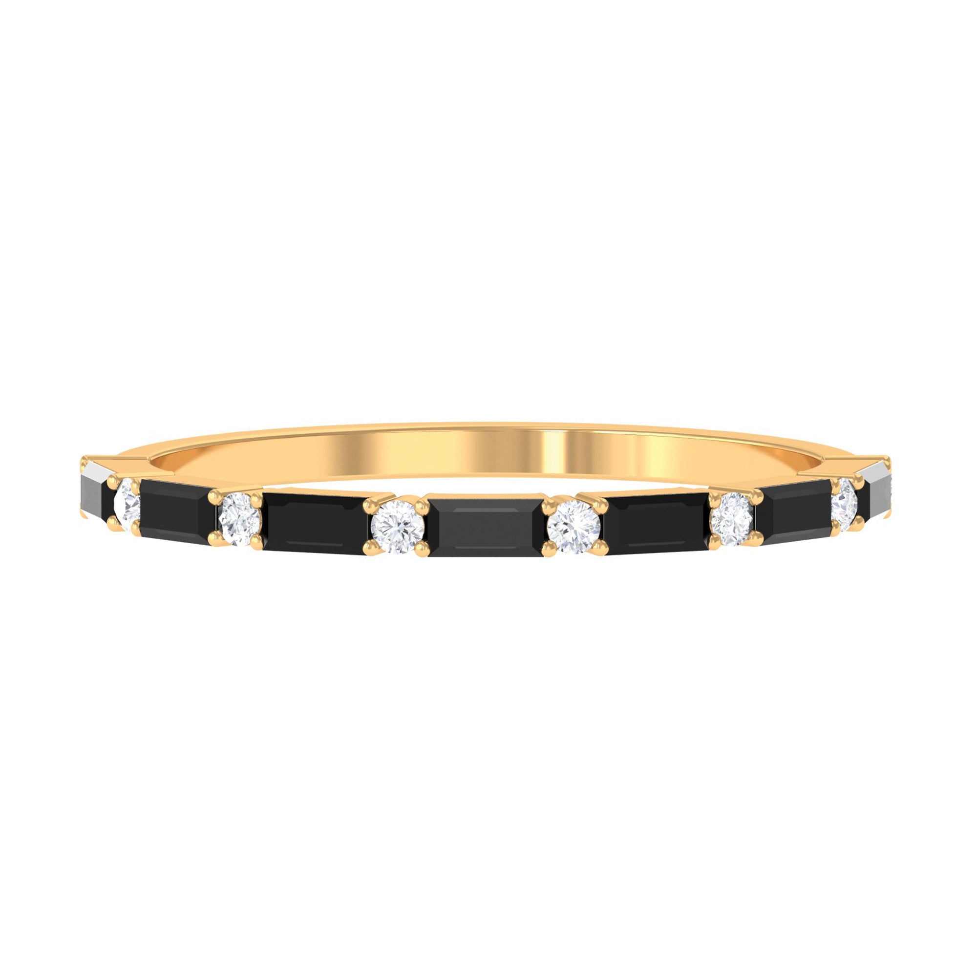 Rosec Jewels-Lab Grown Black Diamond and Diamond Minimal Half Eternity Ring