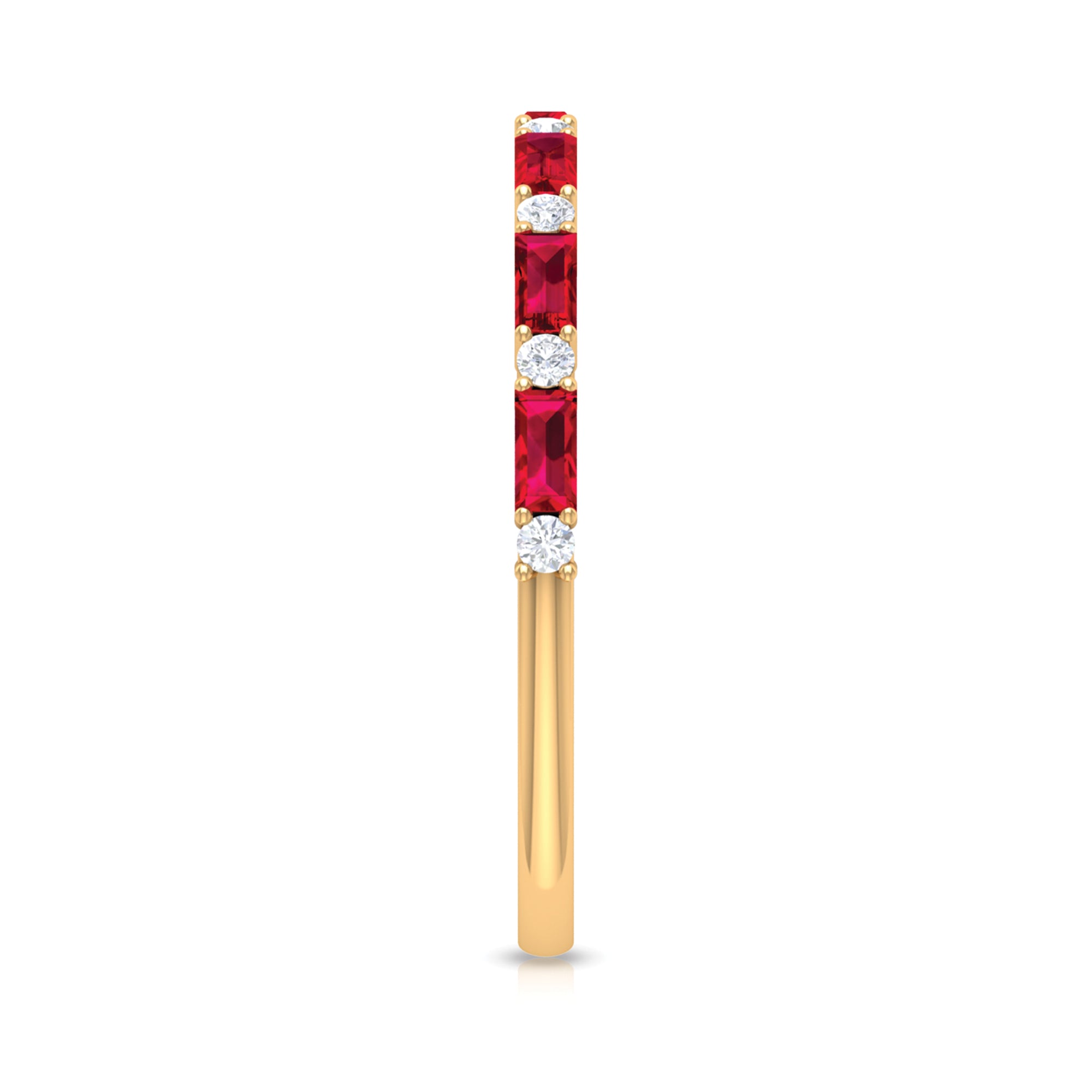 Rosec Jewels-Lab-Lab Grown Ruby and Diamond Stackable Wedding Band