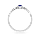 Rosec Jewels-1/4 CT Blue Sapphire and Diamond Leaf Branch Promise Ring