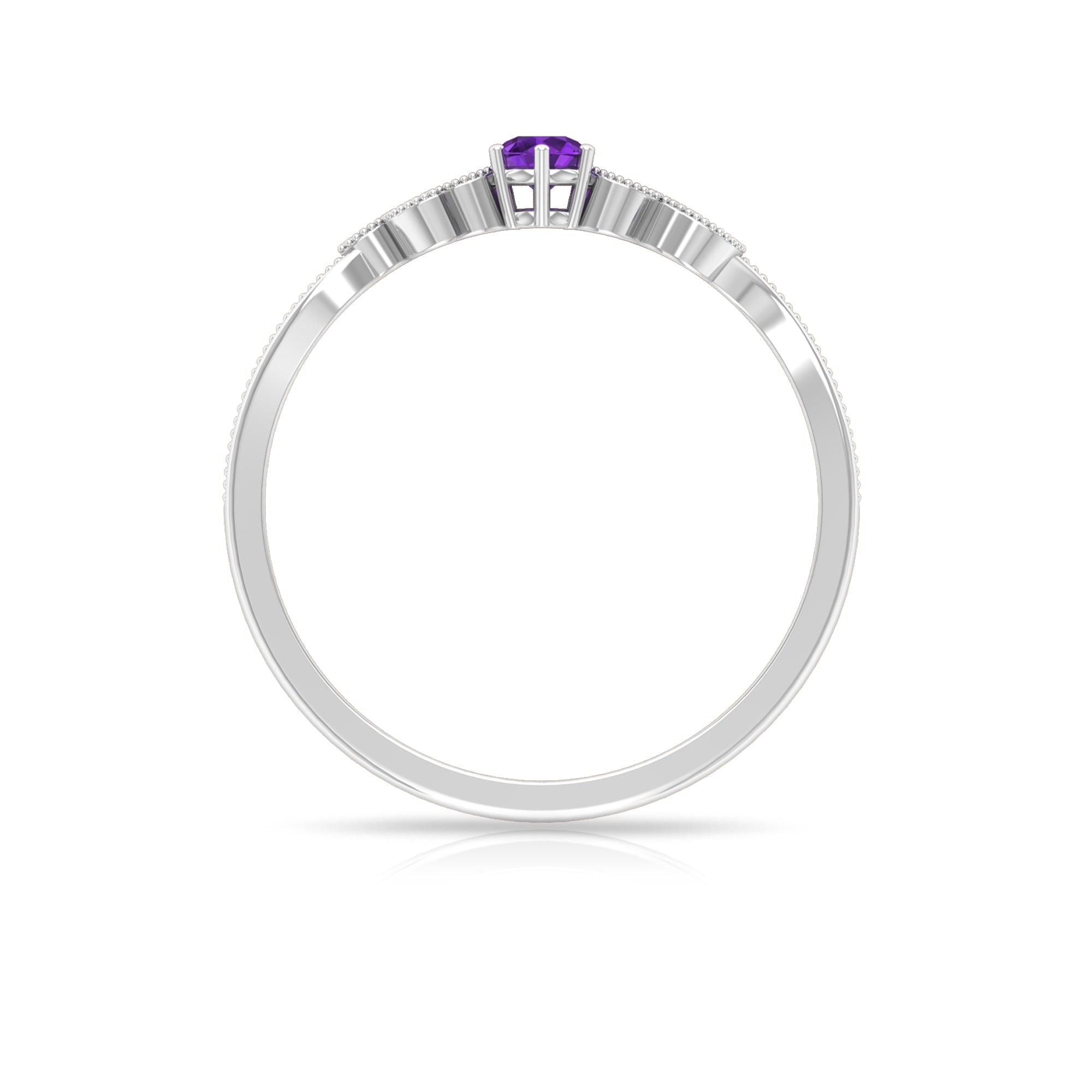 Rosec Jewels-Amethyst and Diamond Leaf Branch Promise Ring