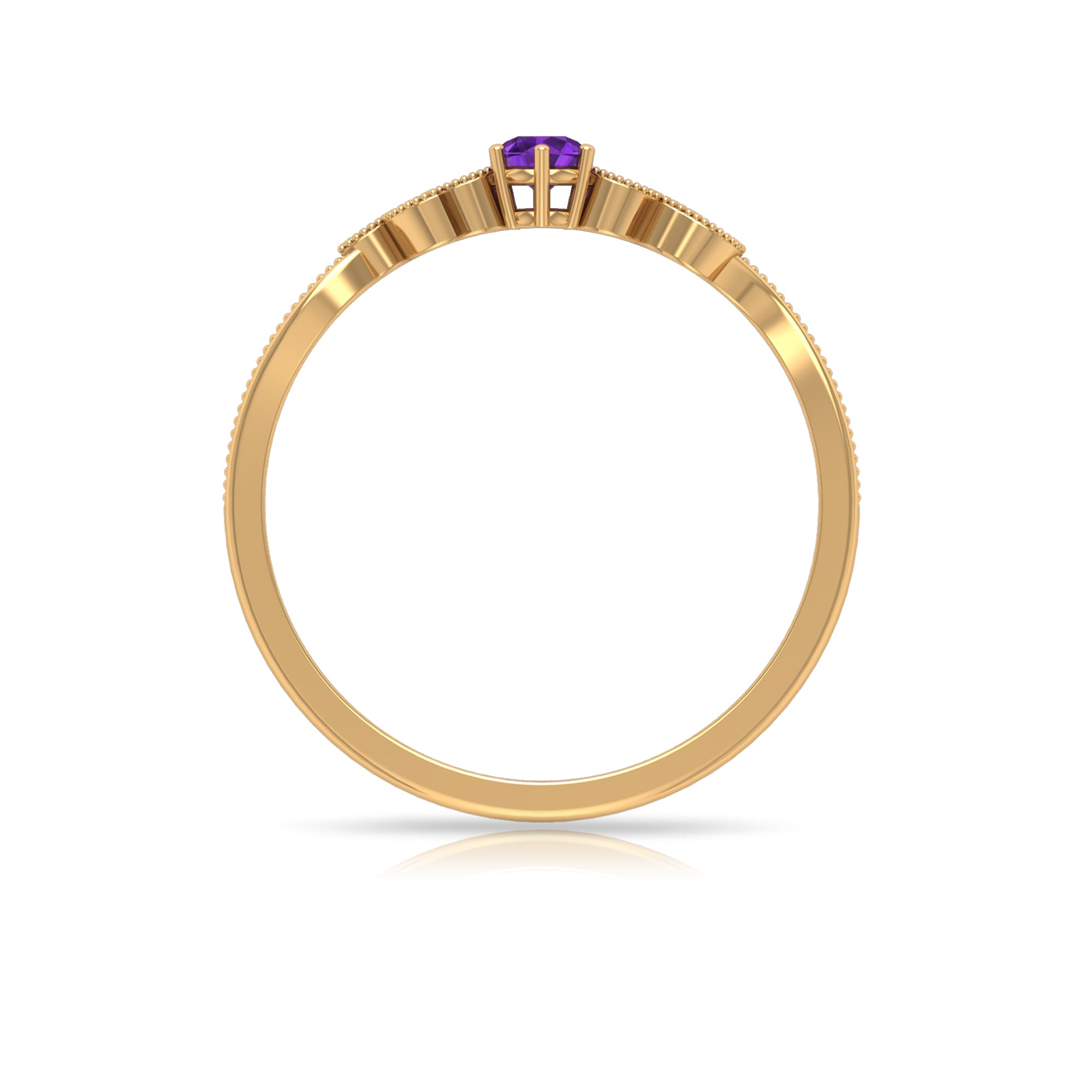 Rosec Jewels-Amethyst and Diamond Leaf Branch Promise Ring