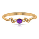 Rosec Jewels-Amethyst and Diamond Leaf Branch Promise Ring