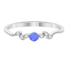 Rosec Jewels-Real Tanzanite and Diamond Leaf Branch Promise Ring